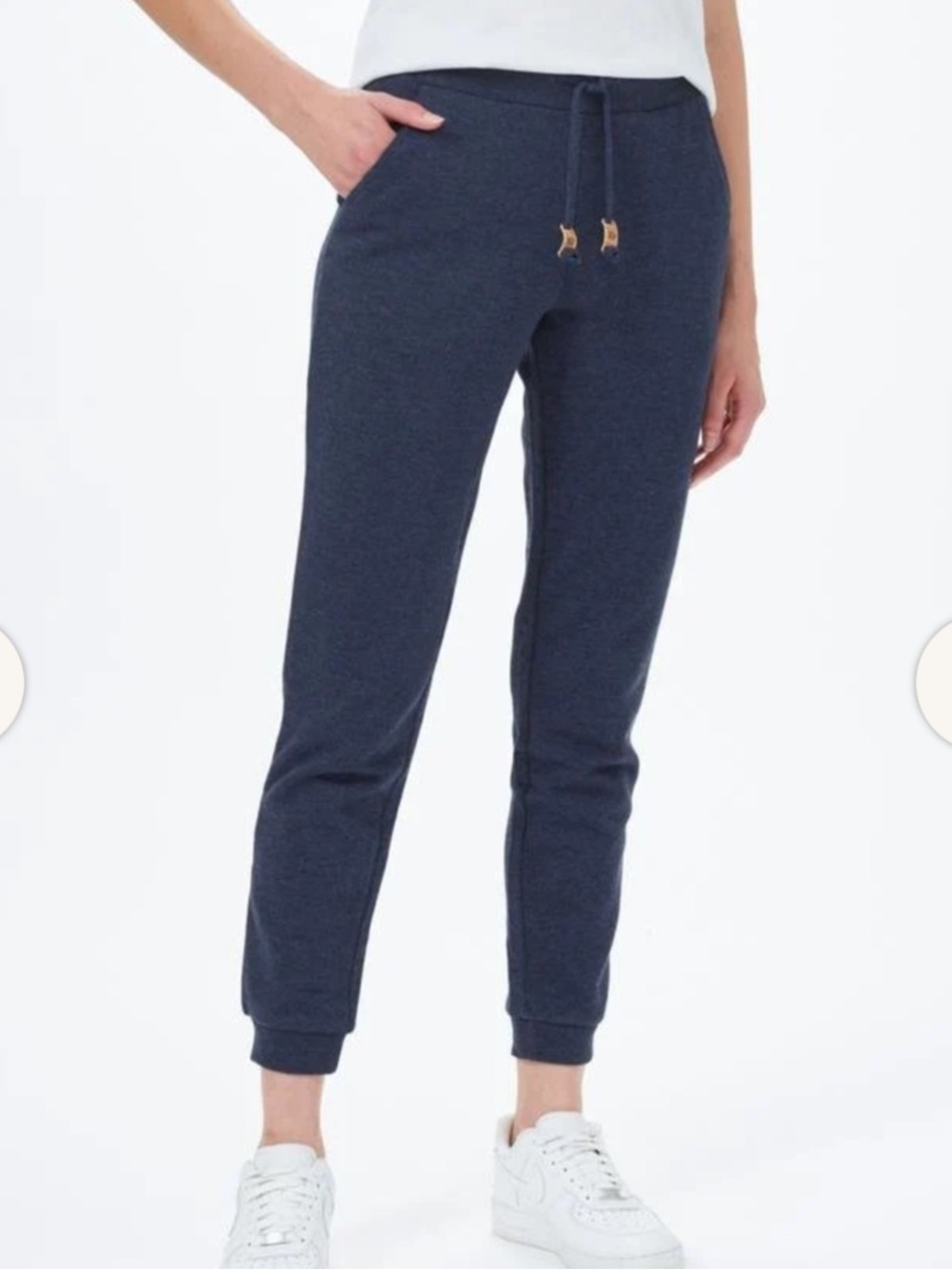 Tentree Bamone Treefleece Joggers Blue Heather Sweatpants Loungewear Size Small